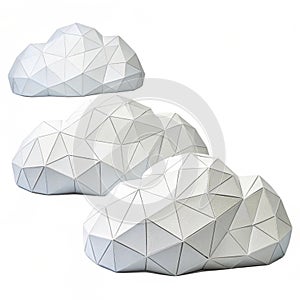 Polygon cloud isolated on white background