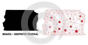 2D Polygonal Map of Brazil - Distrito Federal with Red Stars photo