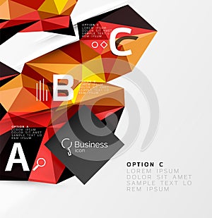 3d polygonal object triangles, abstract background