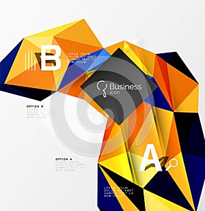 3d polygonal object triangles, abstract background