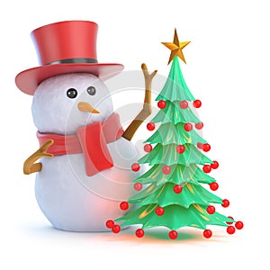 3d Posh snowman Christmas tree