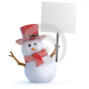 3d Posh snowman placard