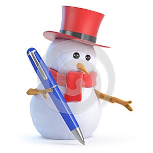 3d Posh snowman writing