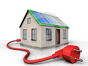 3d power cable over white