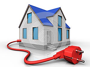 3d power cable over white