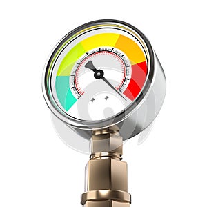 3d Pressure gauge isolated background