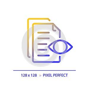 2D preview document thin linear gradient icon