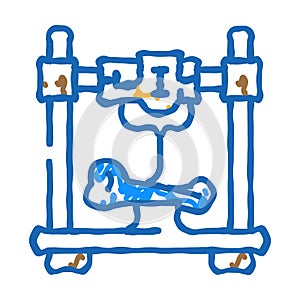 3d printed bones future technology icon doodle illustration photo