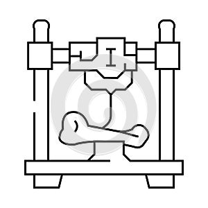 3d printed bones future technology line icon vector illustration photo