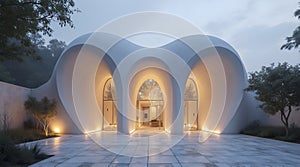 3d-printed community center, AI generated image