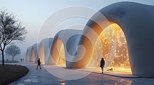 3d-printed community center, AI generated image