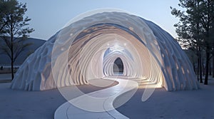 3d-printed community center, AI generated image