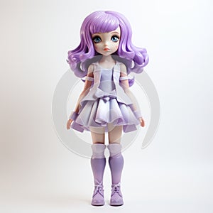 Nora: Female Anime Doll With Long Purple Hair - Vinyl Toy By Superplastic photo