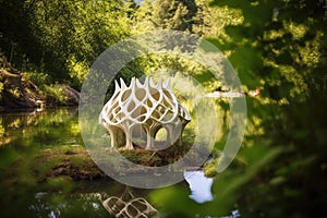 4d printed eco-friendly structures in nature photo