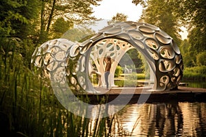 4d printed eco-friendly structures in nature photo