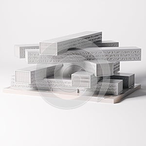 3d printed futuristic project building close-up photo