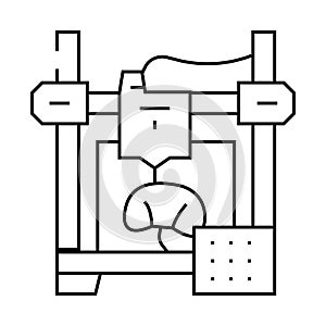 3d printed human organ future technology line icon vector illustration photo
