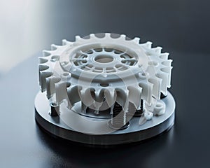 3D Printed Mechanical Gear Prototype Engineering Concept
