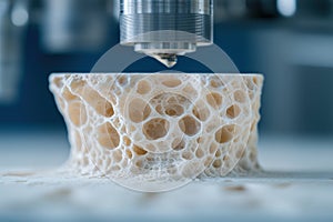 3d printed object with intricate honeycomb pattern