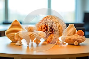 4d printed objects transforming on a table photo