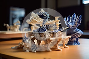 4d printed objects transforming on a table photo