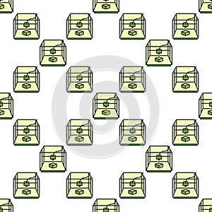 3D Printer - Additive Manufacturing vector colored seamless pattern