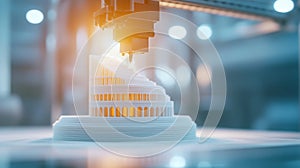 3D Printer Creating Architectural Model with Precision