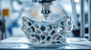 3D Printer Creating a Complex Lattice Structure