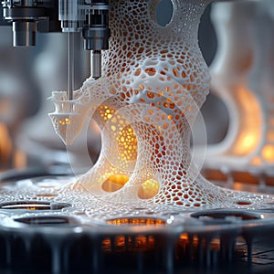 3D printer creating an intricate architectural structure