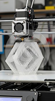 3D Printer Creating Intricate Geometric Object