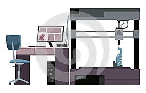 3d Printer for Creating Model in Laboratory. Modeling Printing Progress, Additive Technology Development, Innovation