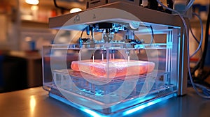 3 d printer creating pink object