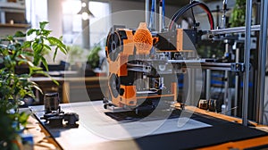 3d printer creating a prototype in a modern laboratory