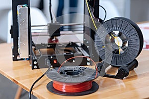 3D printer filament lying on the table