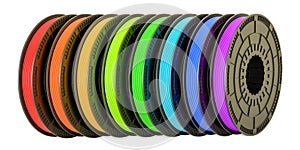 3D printer filaments, 3D illustration photo