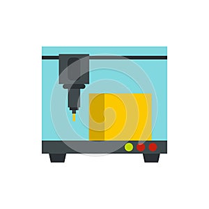 3D printer icon, flat style