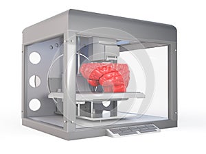 3d printer printing a brain