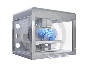A 3d printer printing a brain