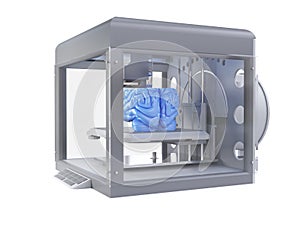a 3d printer printing a brain