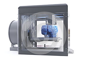 A 3d printer printing a brain