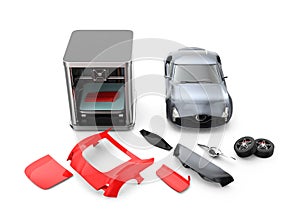 3D printer printing car body parts