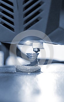 3D printer 3D printing. 3d printer printing process close-up 3D printer creating