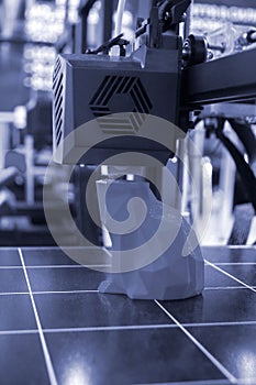 3D printer printing prototype molten plastic Process of creating prototype model