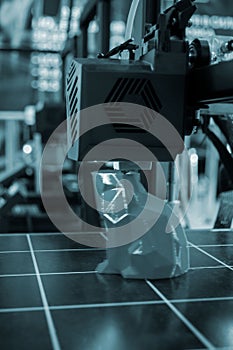 3D printer printing prototype molten plastic Process of creating prototype model