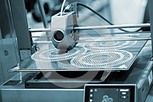 3D printer printing prototype molten plastic Process of creating prototype model