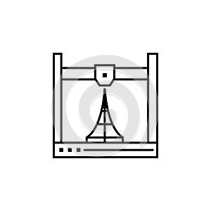 3d, printer, printing, volumetric icon. Element of future pack for mobile concept and web apps icon. Thin line icon for website