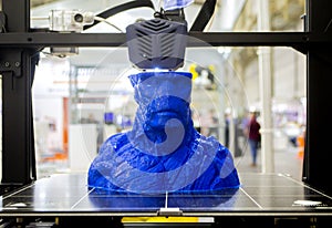 3D printer prints object Process of printing model on 3D printer. Model printed