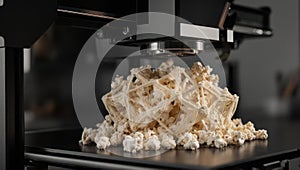 3D Printer Creating Complex Structure with Support Material