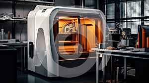 3d printer sitting in a lab