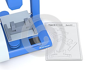 3d printer, from sketch to prototype photo